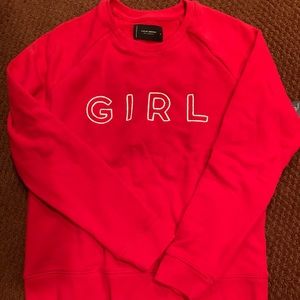 Lucky Brand “GIRL “ red sweatshirt
